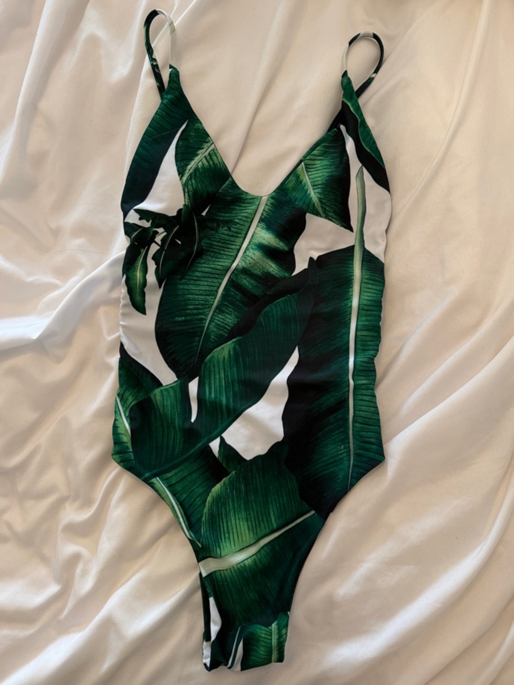Green Tropical Leaf One-Piece Swimsuit